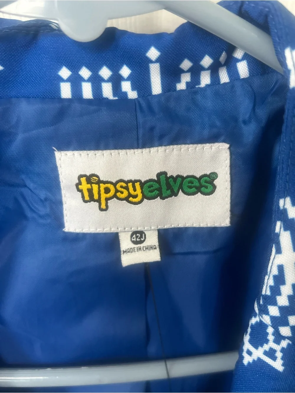 Tipsy Elves Men’s Hanukkah Blazer:tie, size 42 or Large. NWOT “The Lit Menorah”